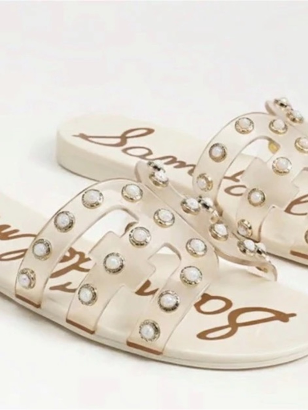 Sam Edelman Bay Jelly 2 Ivory Studded Sandals in Ivory US 7 Like New